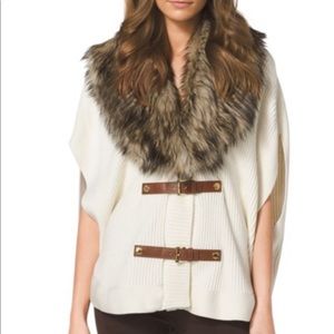 Michael Kors Faux Fur Poncho